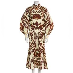 Chic Long Sleeve Patterned Dress